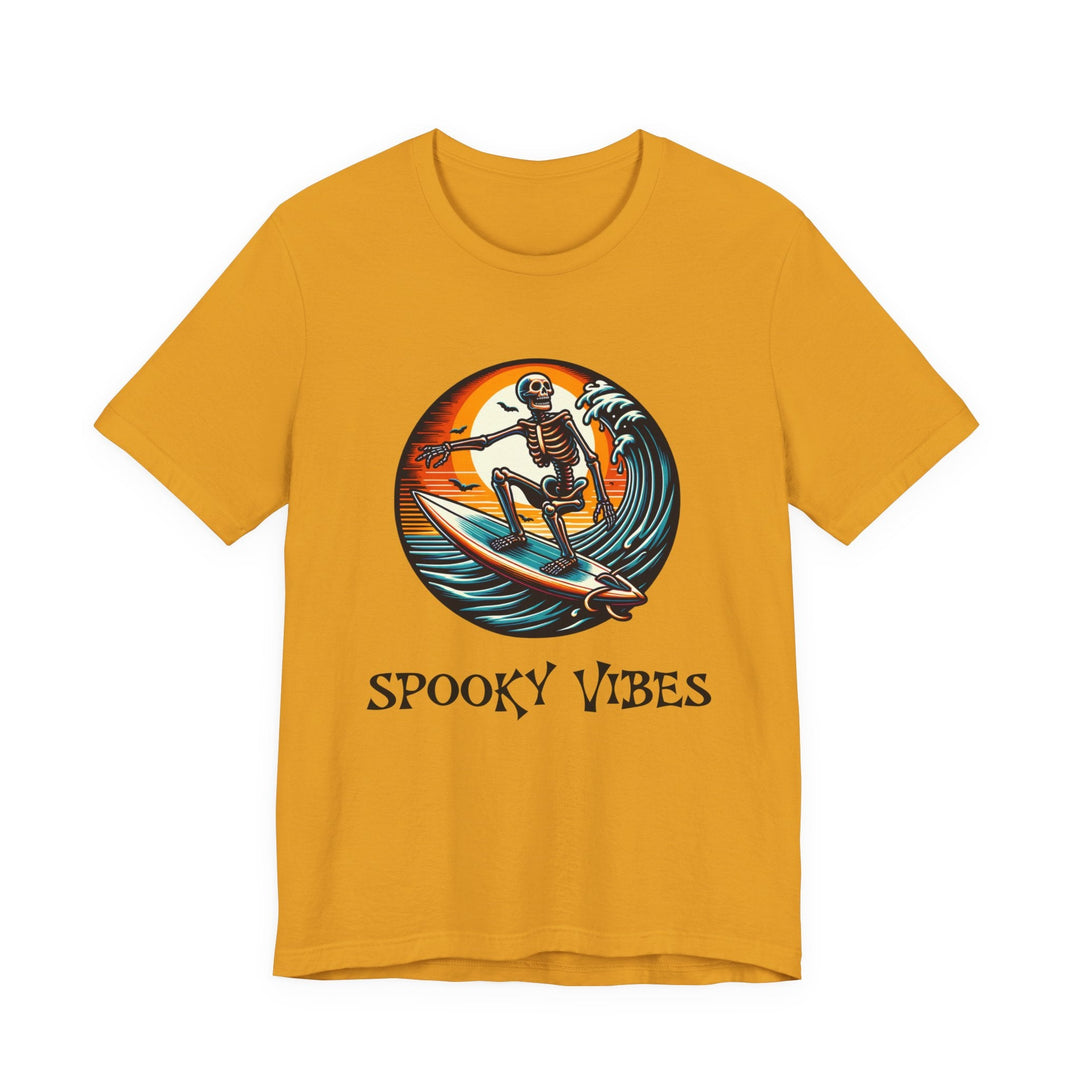 T-shirt Spooky Vibes – squelette surfeur vintage Halloween - MoodElle