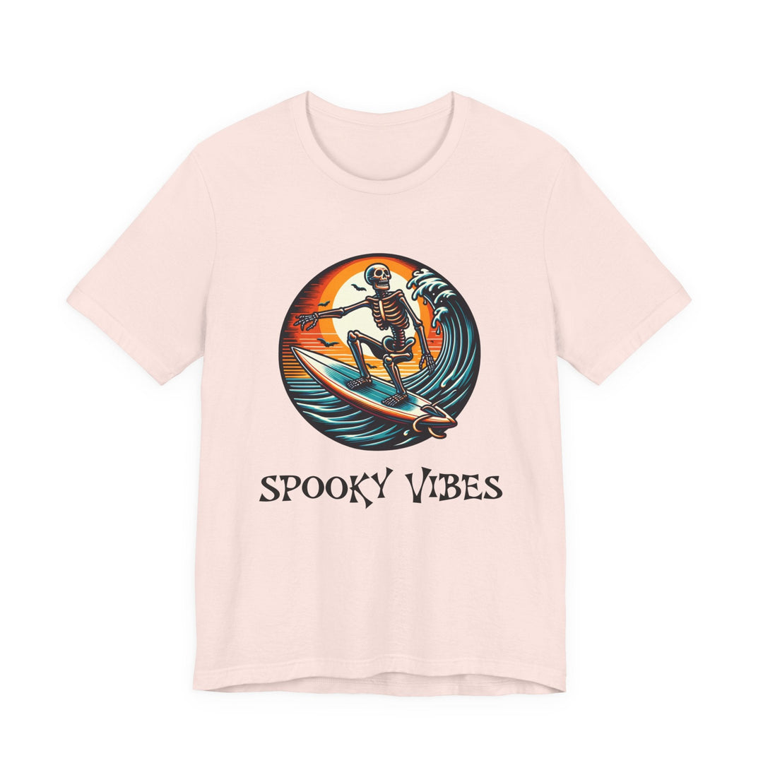 T-shirt Spooky Vibes – squelette surfeur vintage Halloween - MoodElle