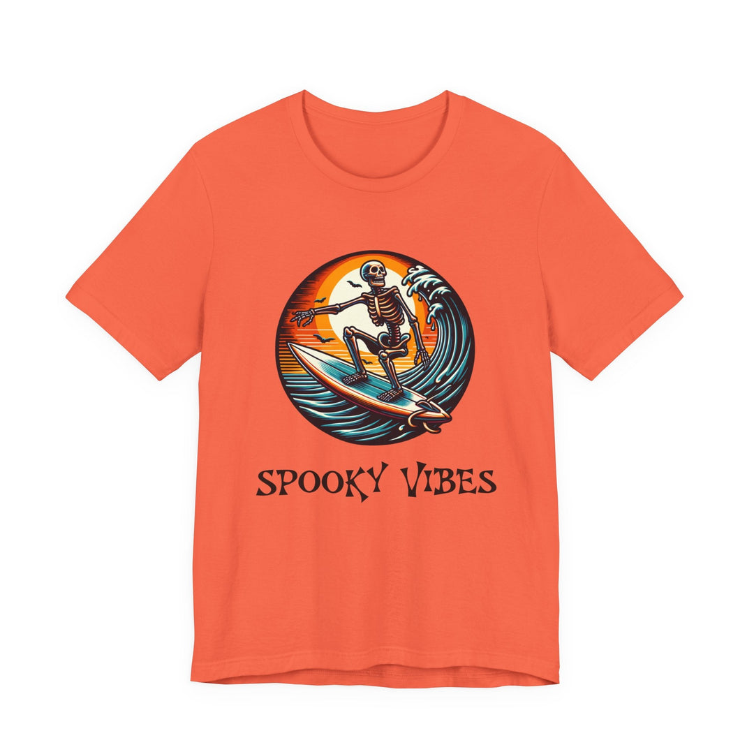 T-shirt Spooky Vibes – squelette surfeur vintage Halloween - MoodElle