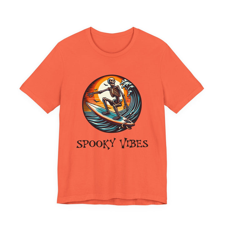 T-shirt Spooky Vibes – squelette surfeur vintage Halloween - MoodElle