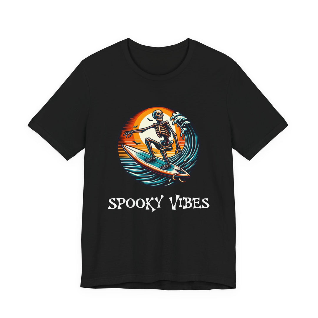 T-shirt Spooky Vibes – squelette surfeur vintage Halloween - MoodElle