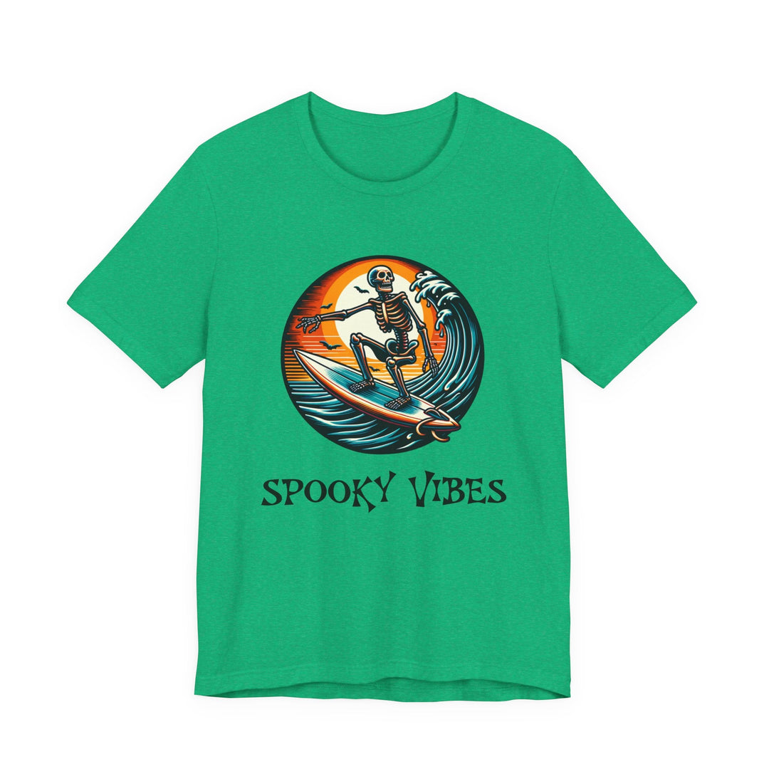 T-shirt Spooky Vibes – squelette surfeur vintage Halloween - MoodElle