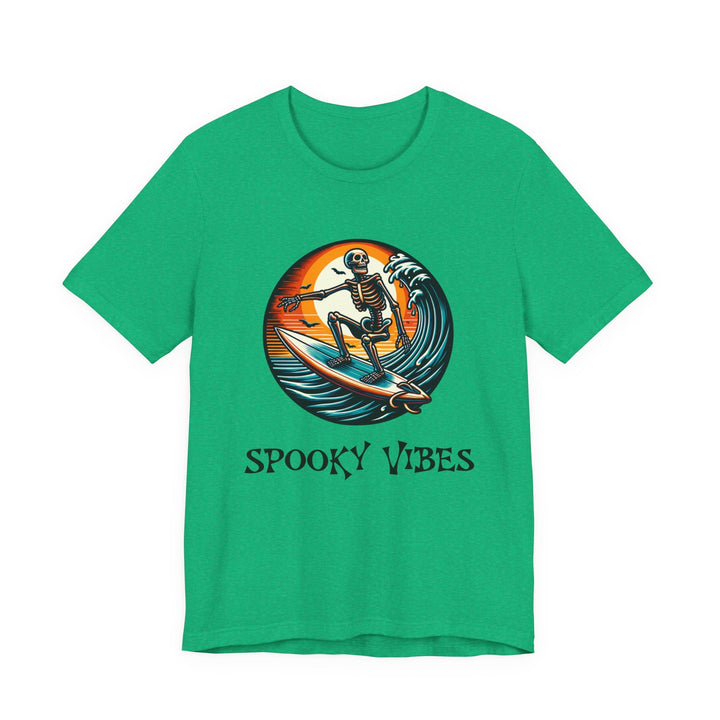 T-shirt Spooky Vibes – squelette surfeur vintage Halloween - MoodElle