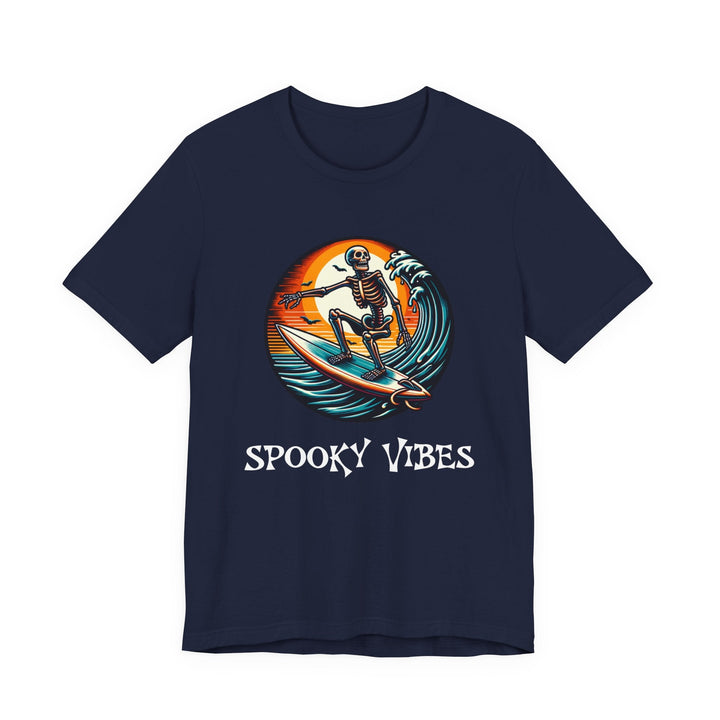 T-shirt Spooky Vibes – squelette surfeur vintage Halloween - MoodElle