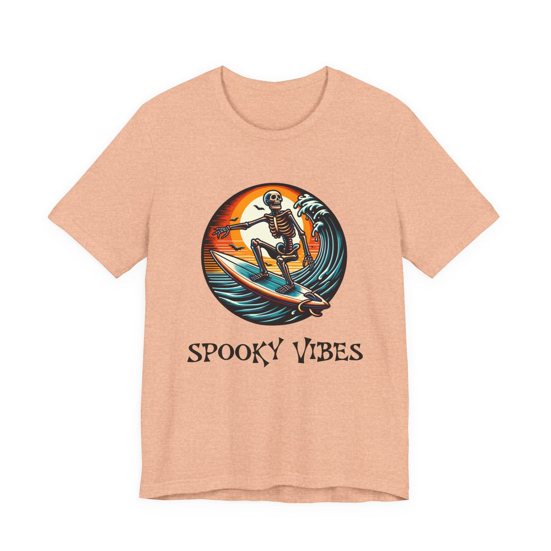 T-shirt Spooky Vibes – squelette surfeur vintage Halloween - MoodElle