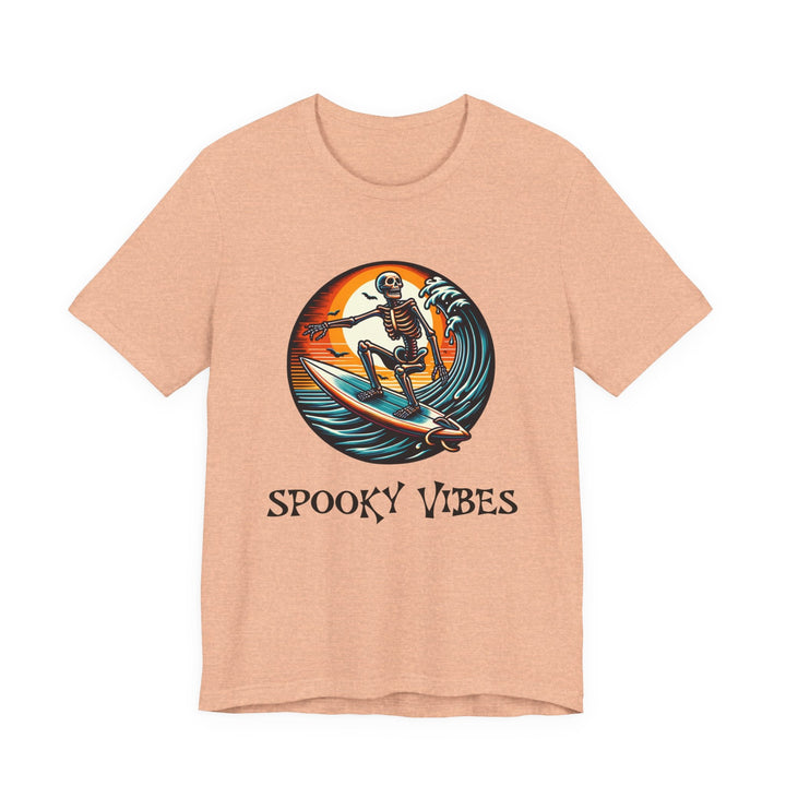 T-shirt Spooky Vibes – squelette surfeur vintage Halloween - MoodElle