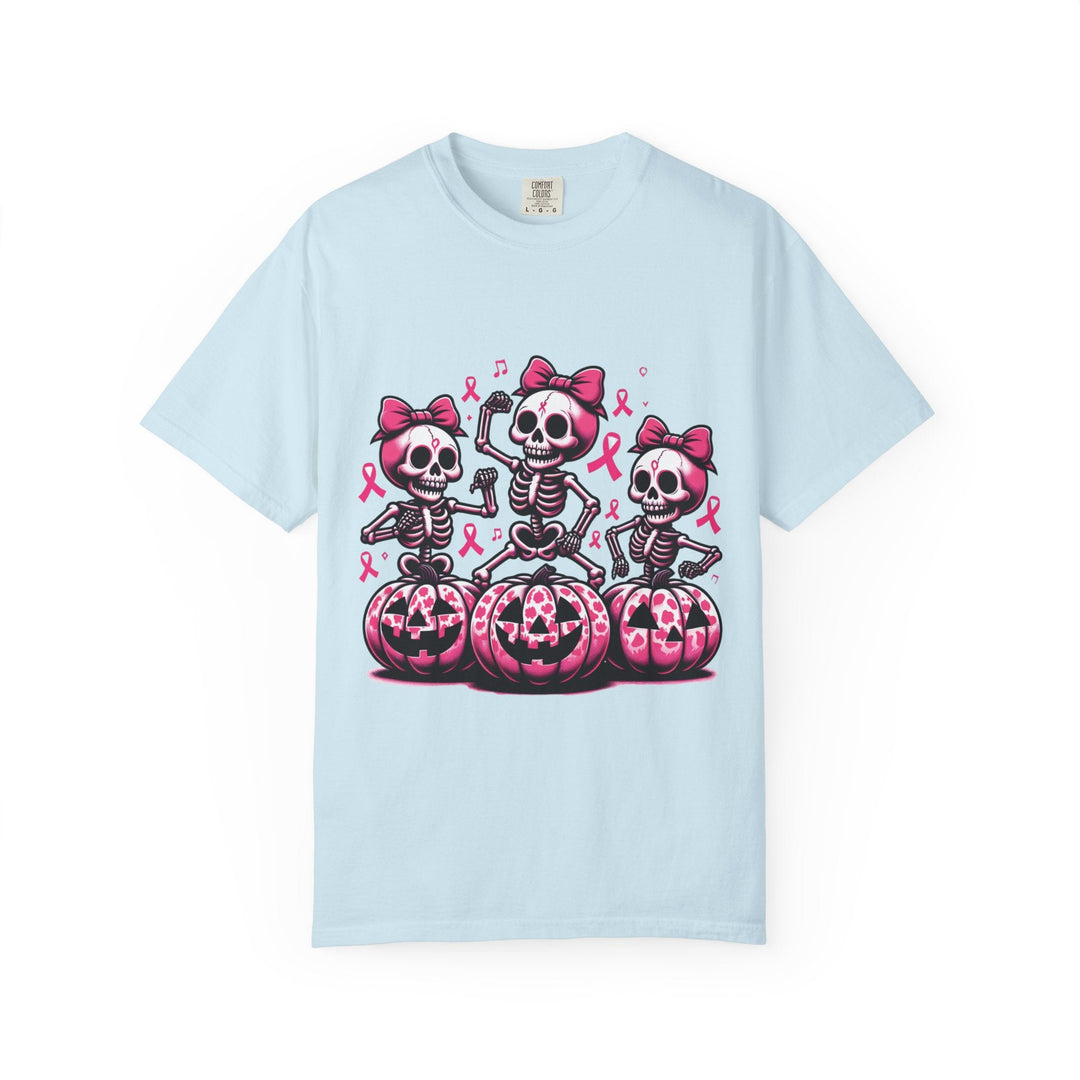 T-shirt squelettes roses sur citrouilles – édition spéciale Octobre Rose & Halloween - MoodElle