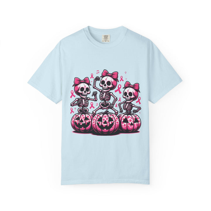 T-shirt squelettes roses sur citrouilles – édition spéciale Octobre Rose & Halloween - MoodElle