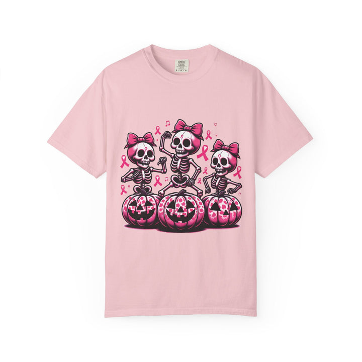 T-shirt squelettes roses sur citrouilles – édition spéciale Octobre Rose & Halloween - MoodElle