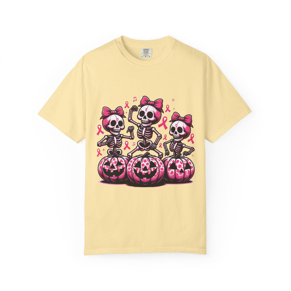 T-shirt squelettes roses sur citrouilles – édition spéciale Octobre Rose & Halloween - MoodElle
