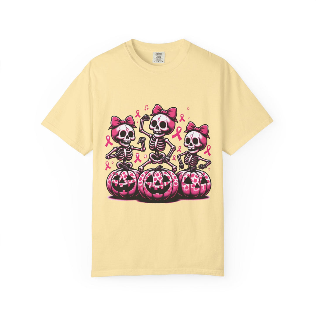 T-shirt squelettes roses sur citrouilles – édition spéciale Octobre Rose & Halloween - MoodElle