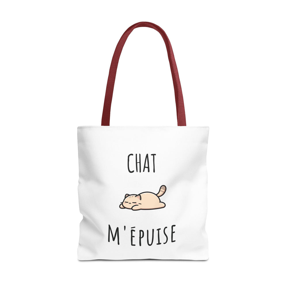Tote Bag Chat M’Épuise – Sac Humoristique Chat Paresseux – Cadeau Original et Décontracté - MoodElle