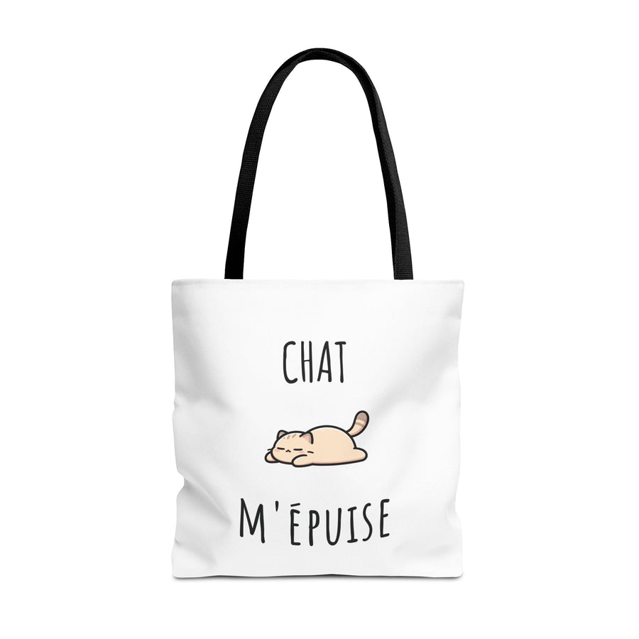 Tote Bag Chat M’Épuise – Sac Humoristique Chat Paresseux – Cadeau Original et Décontracté - MoodElle