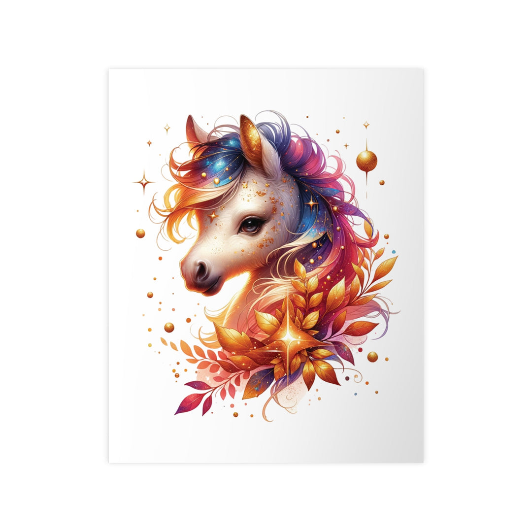 Affiche cheval féerique aquarelle – Illustration poney magique, art mural coloré, décoration murale poétique et lumineuse - MoodElle