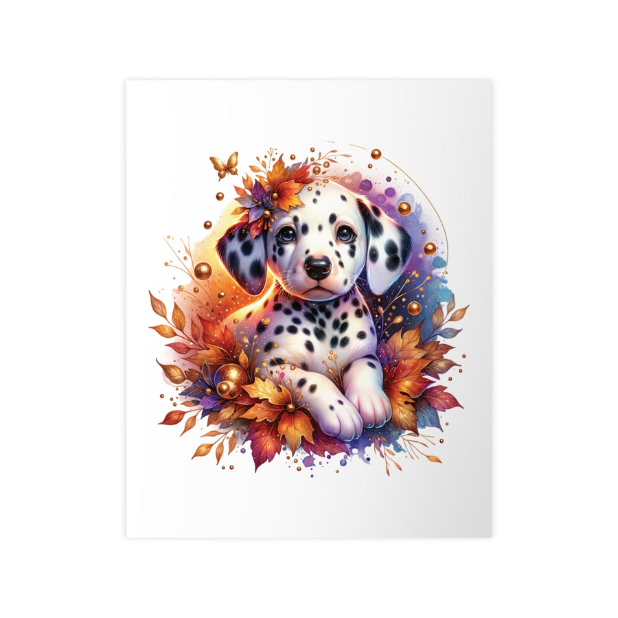 Affiche Dalmatien Aquarelle — Illustration Murale Chien Mignon et Poétique | Décoration Chambre Enfant, Bébé, Automne Doré et Couleurs Douces - MoodElle