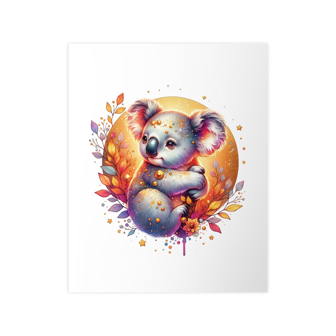 Affiche koala féerique aquarelle – Illustration colorée, art mural magique, décoration murale poétique et lumineuse - MoodElle