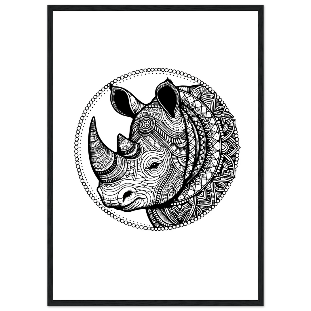 Affiche Rhinocéros | Mandala - MoodElle