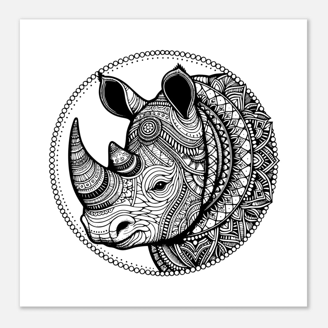 Affiche Rhinocéros | Mandala - MoodElle