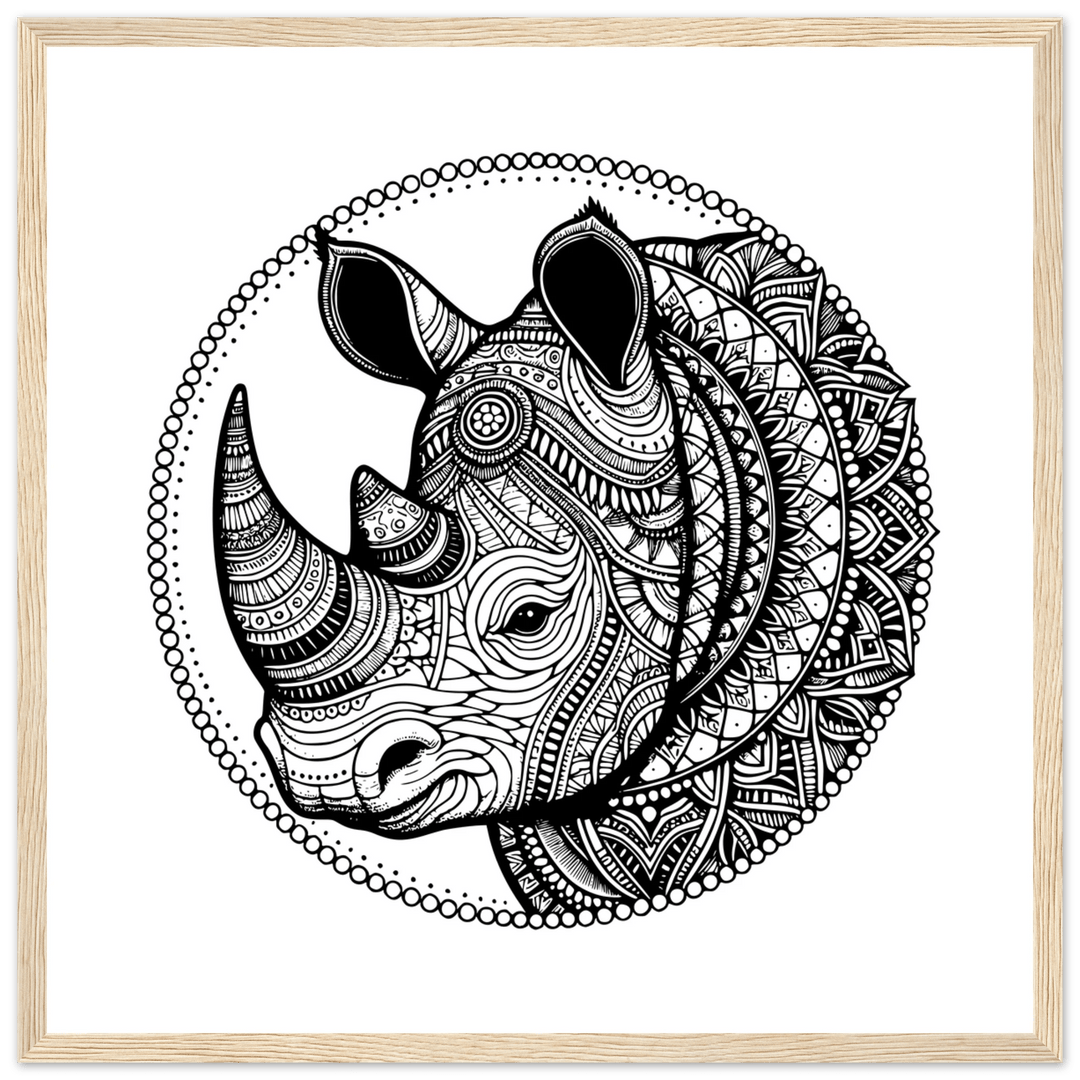 Affiche Rhinocéros | Mandala - MoodElle