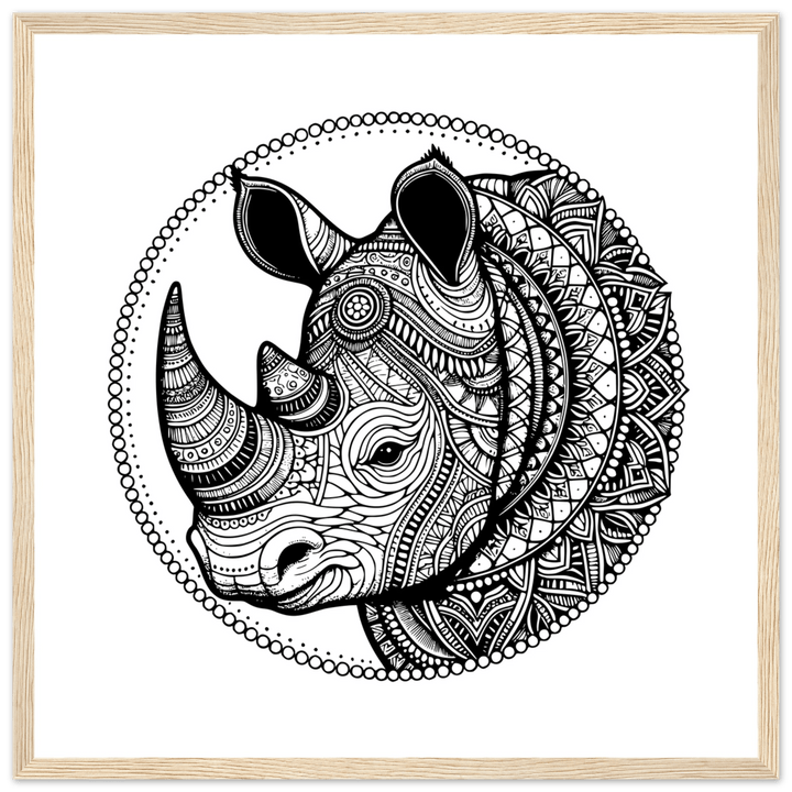 Affiche Rhinocéros | Mandala - MoodElle