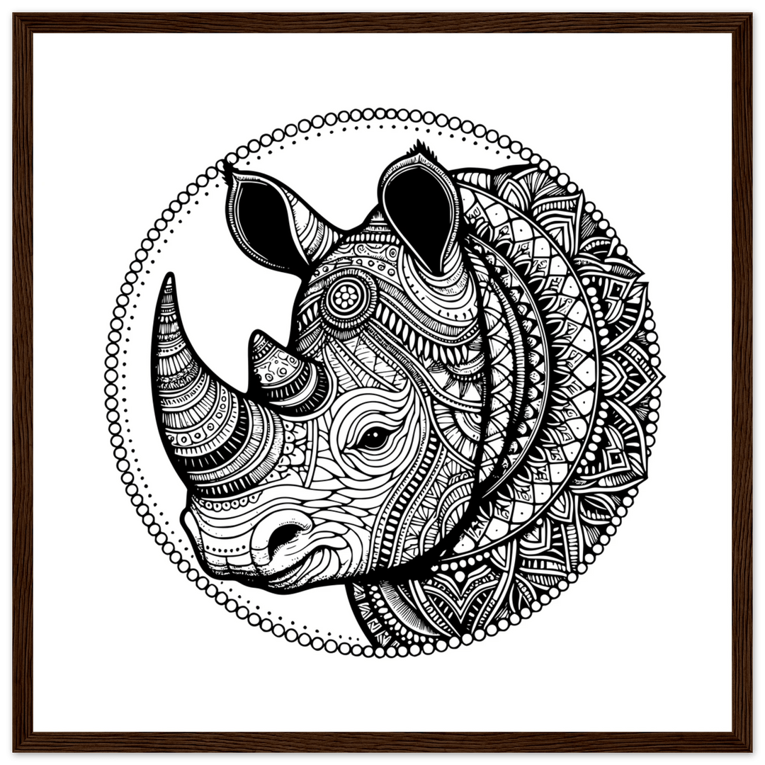 Affiche Rhinocéros | Mandala - MoodElle