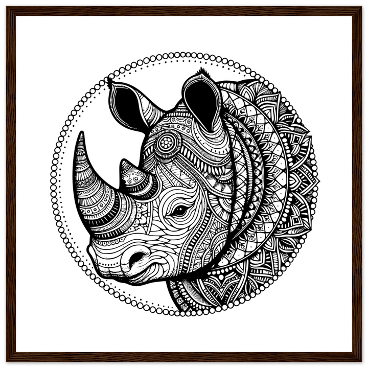 Affiche Rhinocéros | Mandala - MoodElle