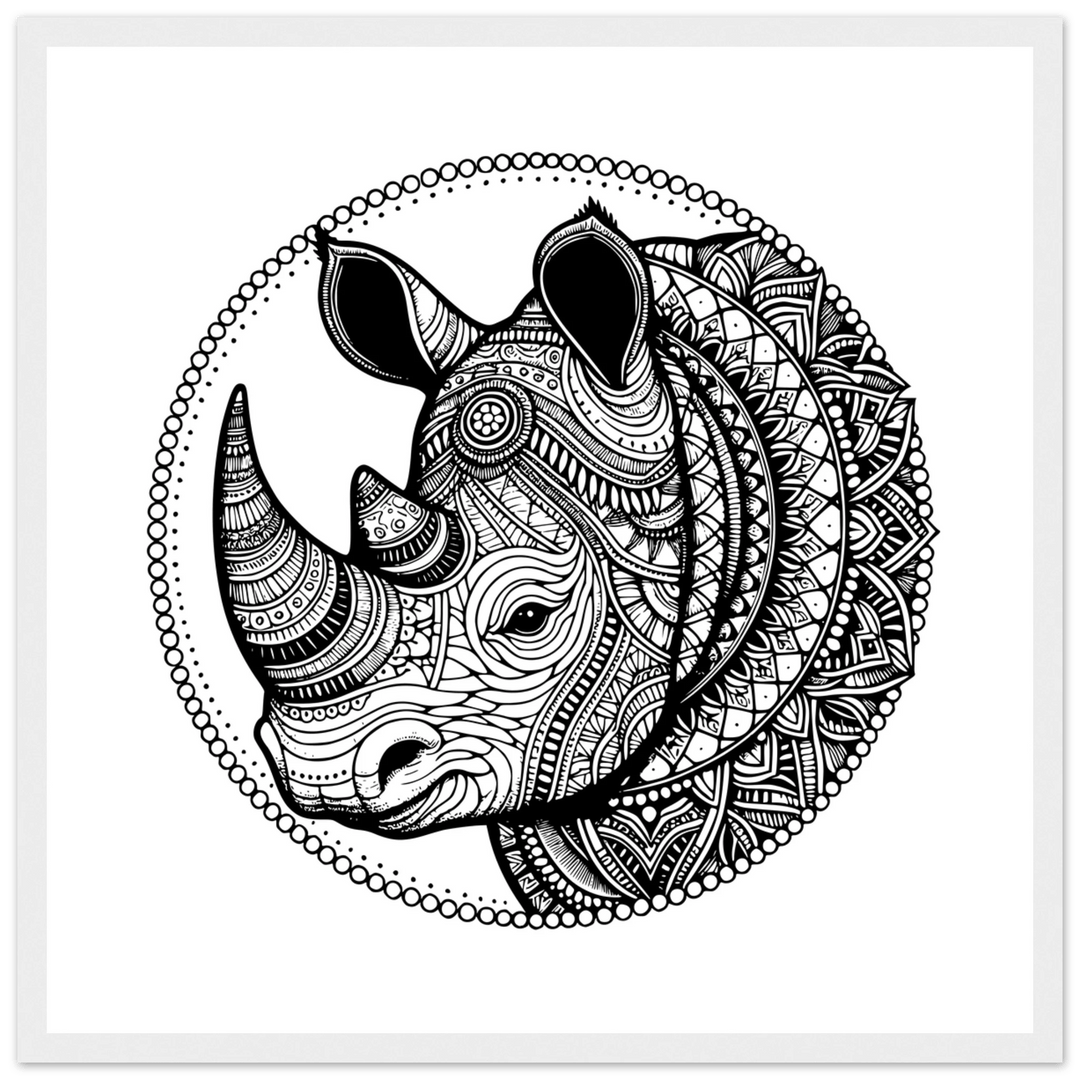Affiche Rhinocéros | Mandala - MoodElle