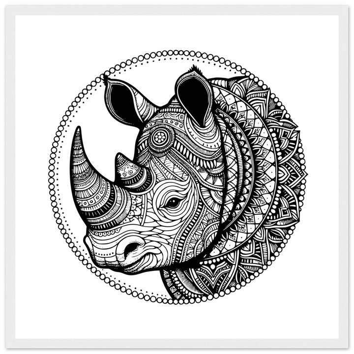 Affiche Rhinocéros | Mandala - MoodElle