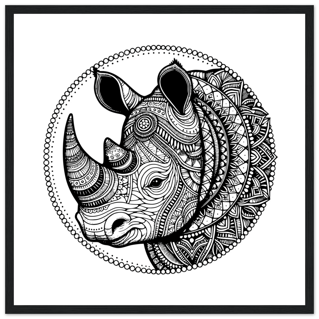 Affiche Rhinocéros | Mandala - MoodElle