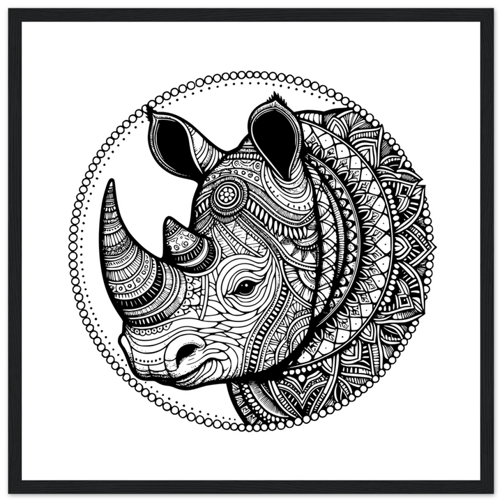 Affiche Rhinocéros | Mandala - MoodElle