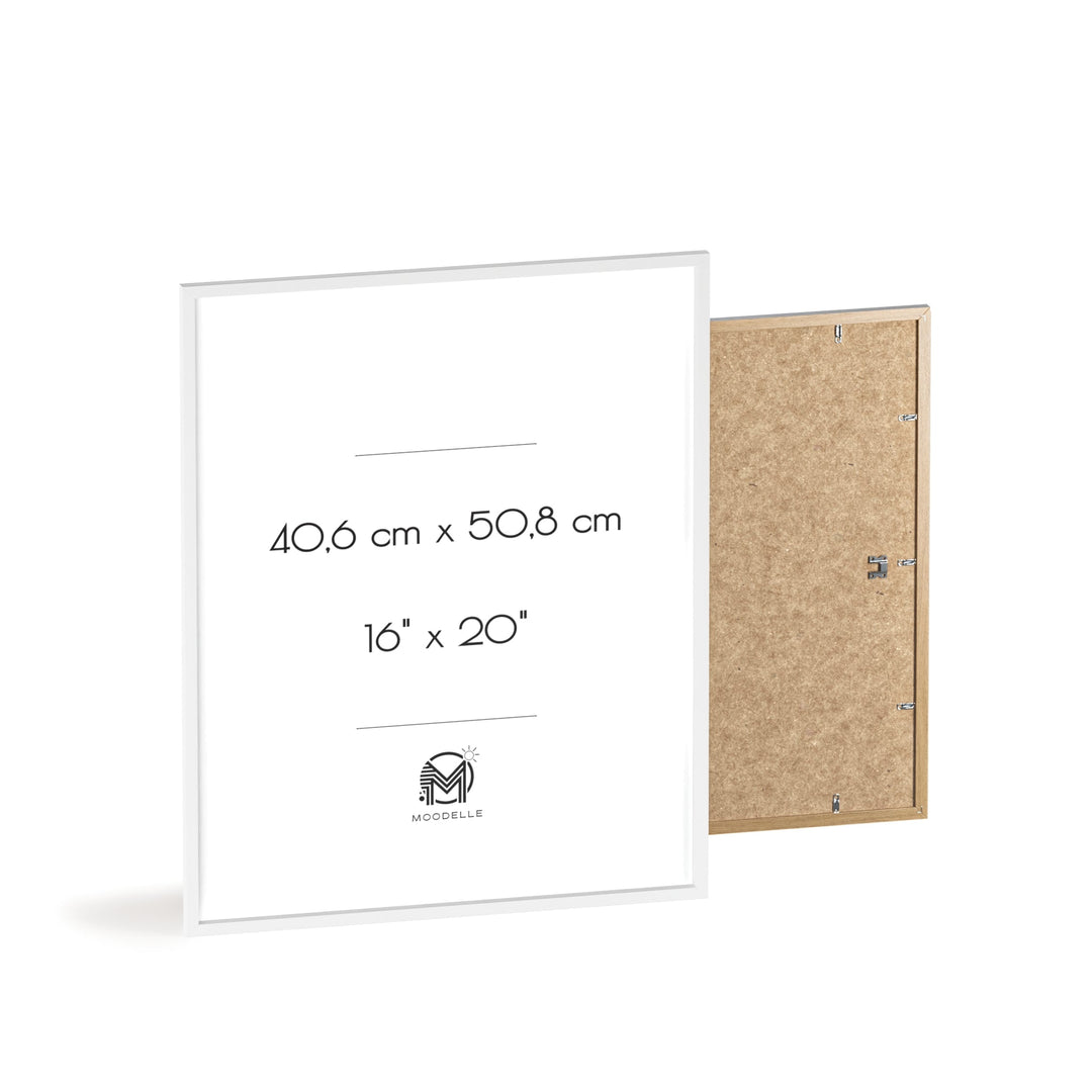 Cadre 16'x20' - blanc – 40.6 x 50.8 cm - cadre mural ou à poser - MoodElle