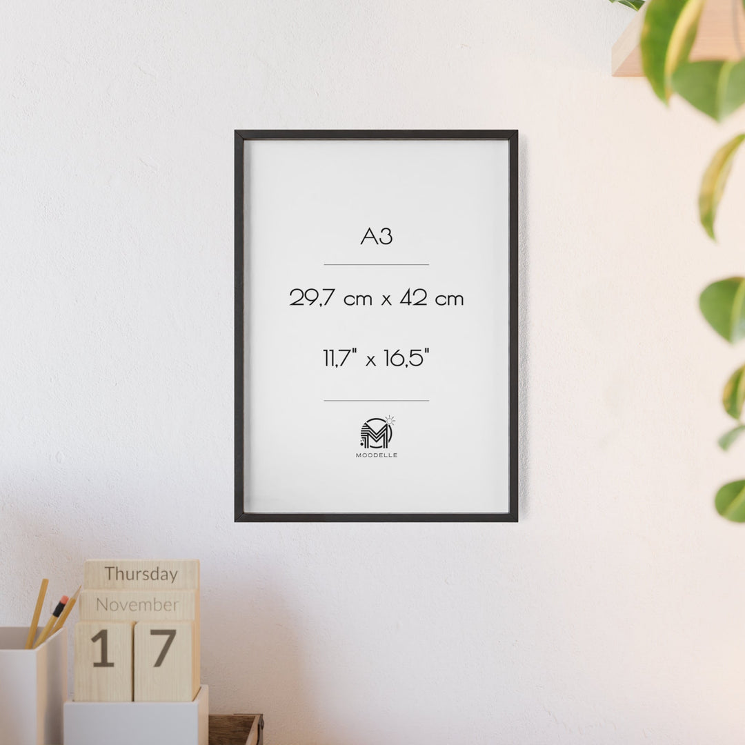 Cadre A3 - noir mat – 29.7 x 42 cm - cadre mural ou à poser - MoodElle