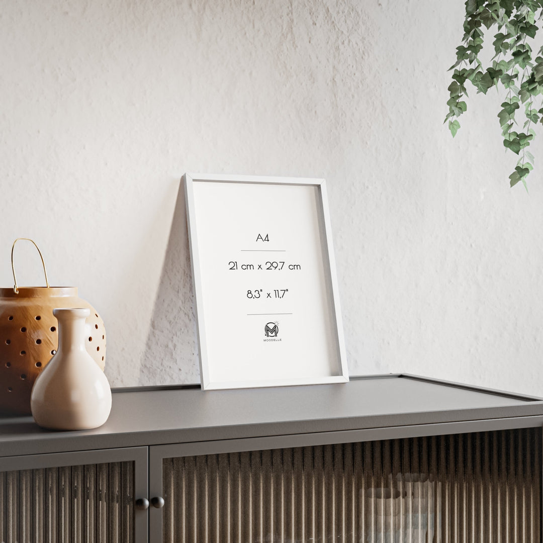 Cadre A4 - blanc mat – 21x29,7 cm - cadre mural ou à poser - MoodElle