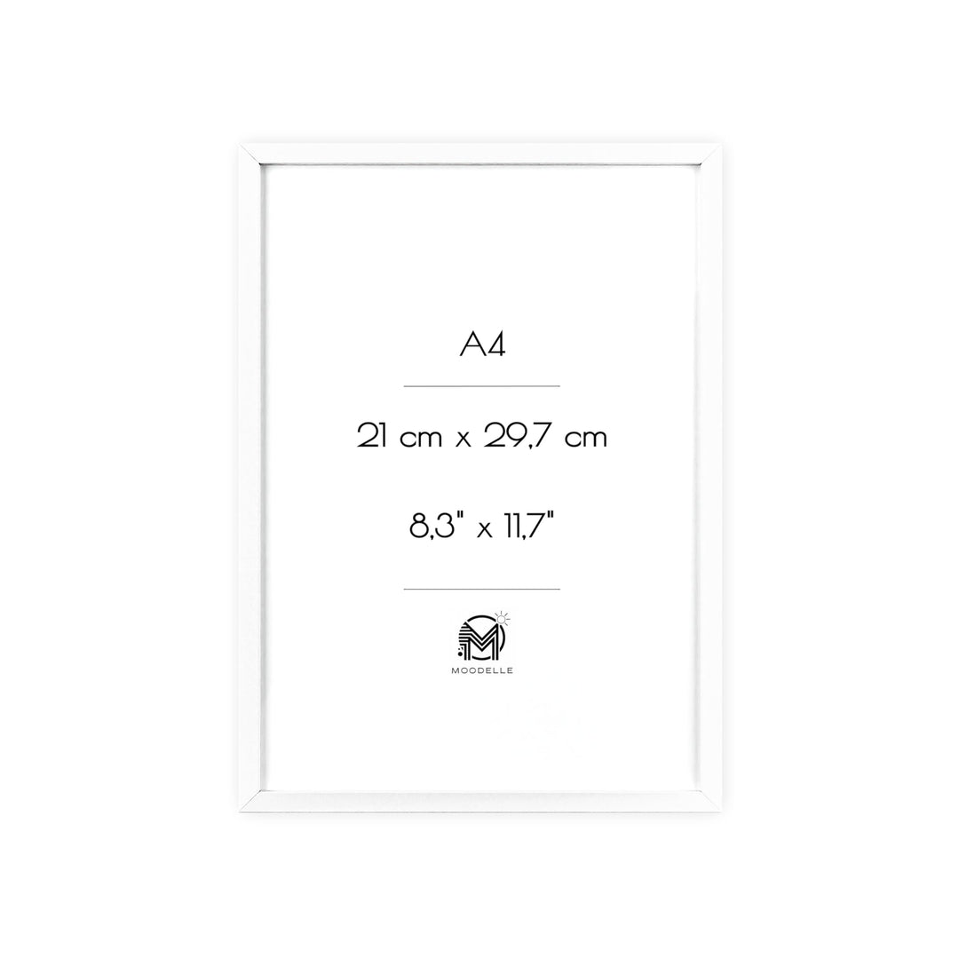 Cadre A4 - blanc mat – 21x29,7 cm - cadre mural ou à poser - MoodElle