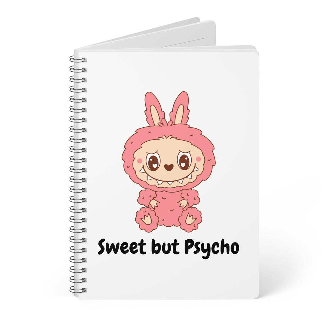 Carnet "Sweet but Psycho" – Cahier Kawaii Lapin Rose à Spirale - MoodElle