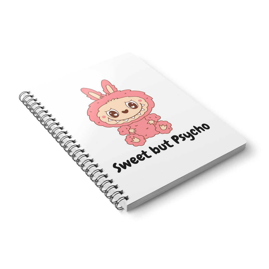 Carnet "Sweet but Psycho" – Cahier Kawaii Lapin Rose à Spirale - MoodElle