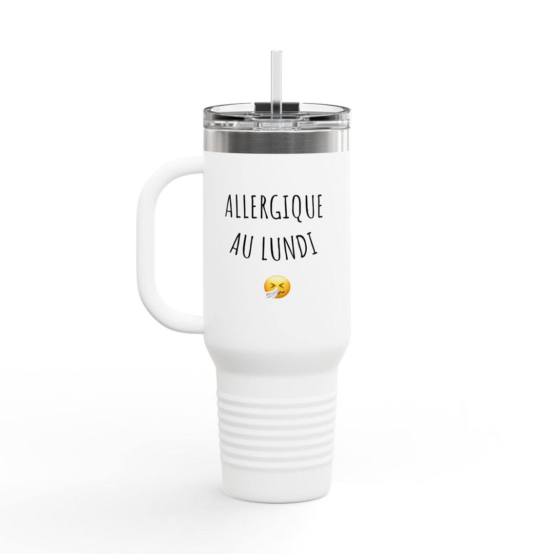 Gourde "Allergique au lundi" – Mug Thermique Humour Minimaliste – Tasse de Voyage Originale et Réutilisable - MoodElle
