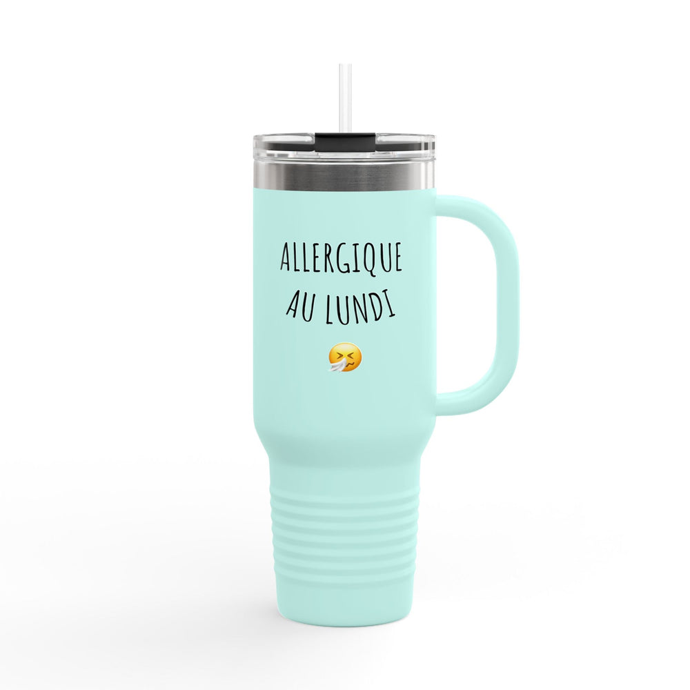 Gourde "Allergique au lundi" – Mug Thermique Humour Minimaliste – Tasse de Voyage Originale et Réutilisable - MoodElle