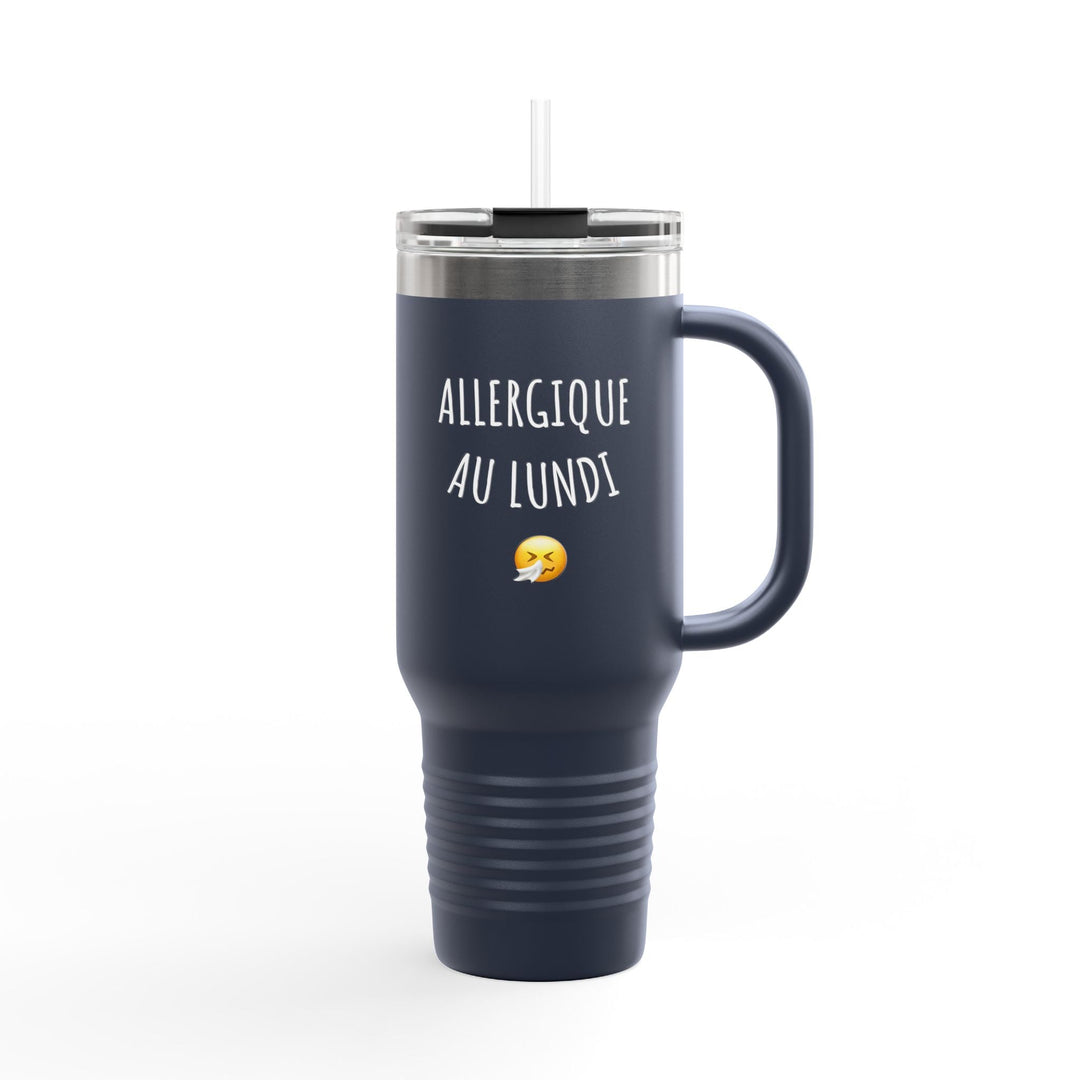 Gourde "Allergique au lundi" – Mug Thermique Humour Minimaliste – Tasse de Voyage Originale et Réutilisable - MoodElle