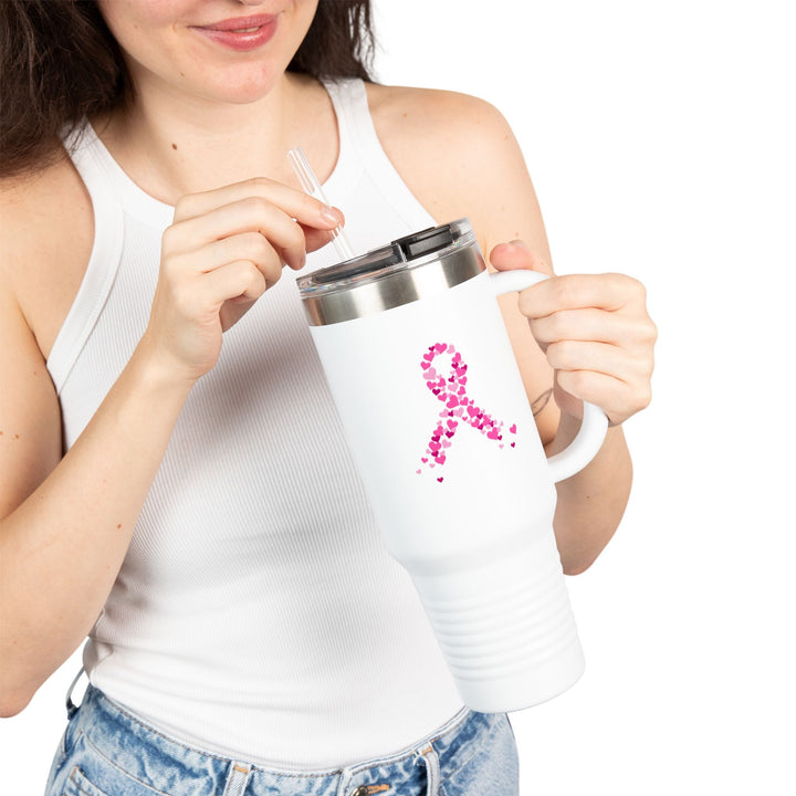 Gourde Solidaire Octobre Rose – Mug isotherme avec paille réutilisable - MoodElle