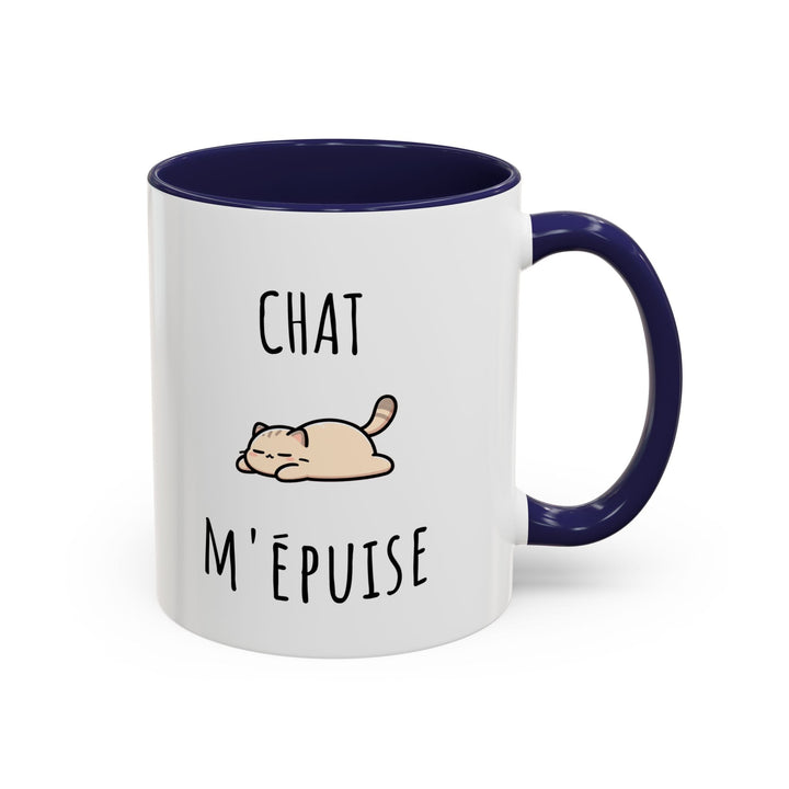 Mug "Chat M’Épuise" – Humour Félin et Paresse Douce – Cadeau Original pour Amoureux des Chats - MoodElle