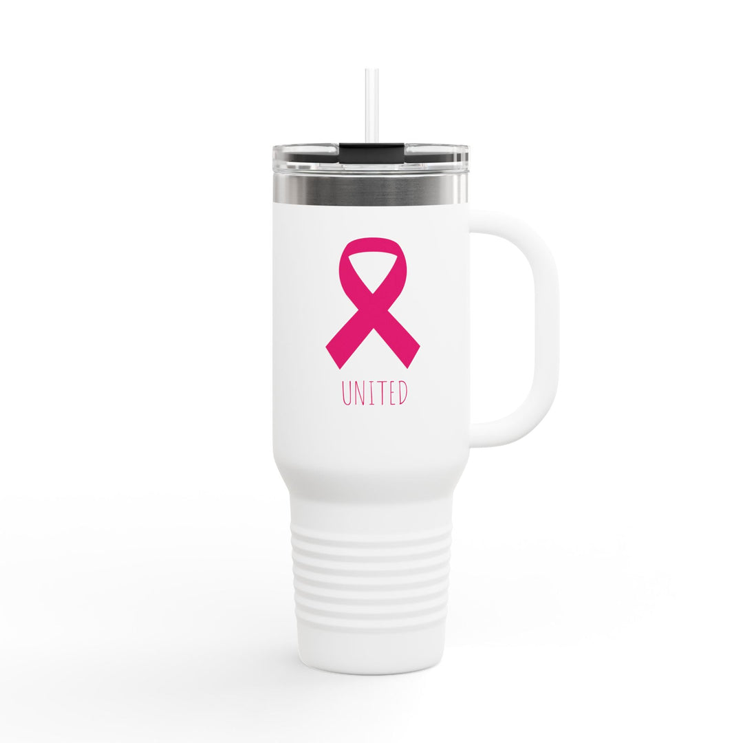 Mug Isotherme Ruban Rose – Gourde de Voyage Solidaire – Sensibilisation Cancer du Sein - MoodElle