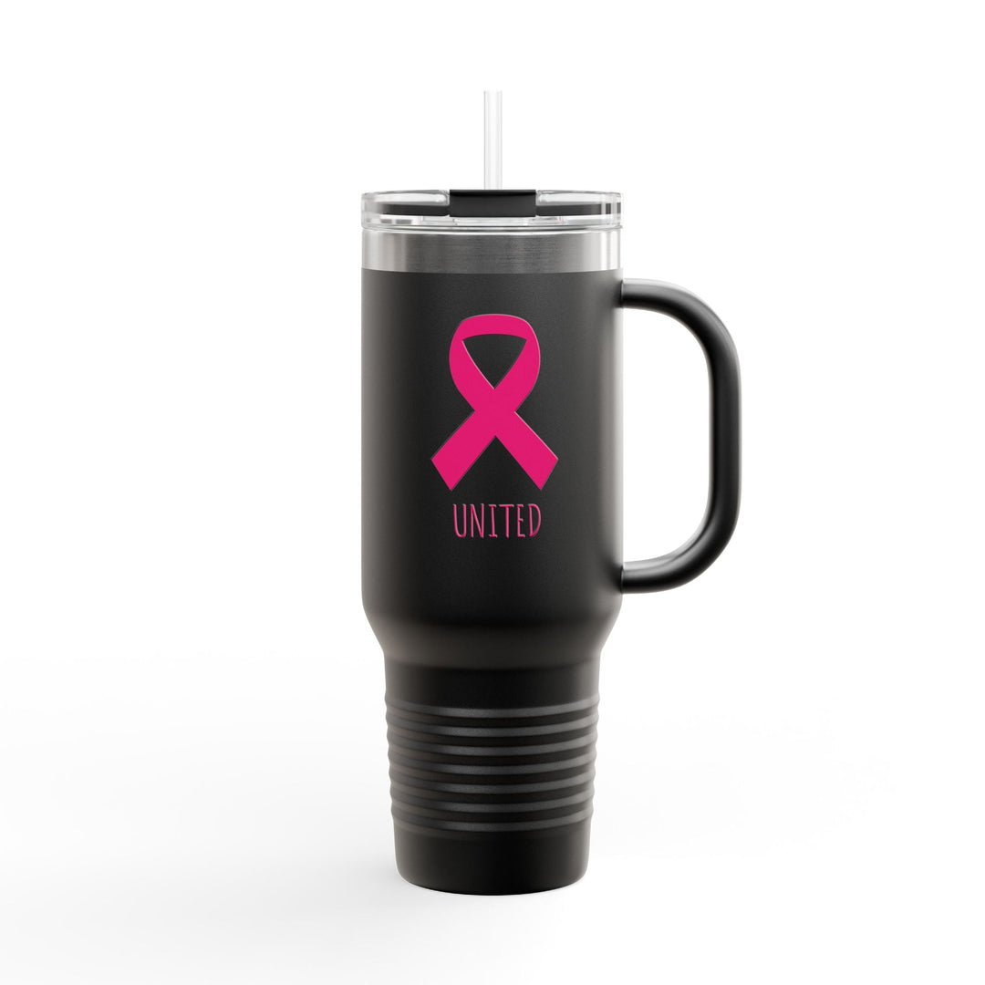 Mug Isotherme Ruban Rose – Gourde de Voyage Solidaire – Sensibilisation Cancer du Sein - MoodElle