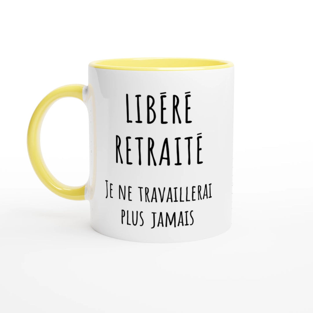 Mug "libéré, délivré, je ne travaillerai plus jamais" | Cadeau homme retraite - MoodElle