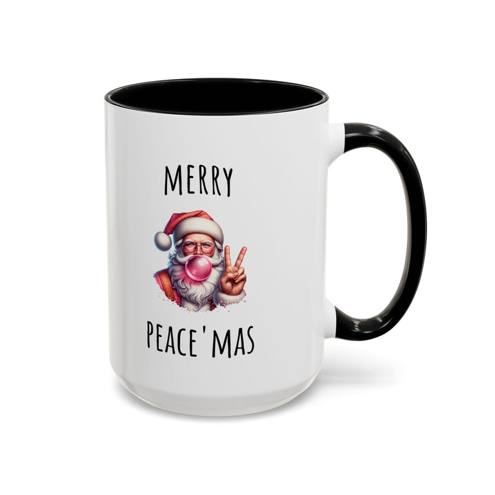 Mug “Merry Peace’Mas” – Père Noël cool & rétro – Cadeau de Noël original et drôle - MoodElle