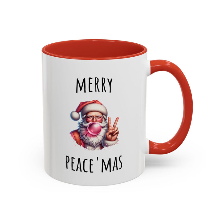 Mug “Merry Peace’Mas” – Père Noël cool & rétro – Cadeau de Noël original et drôle - MoodElle