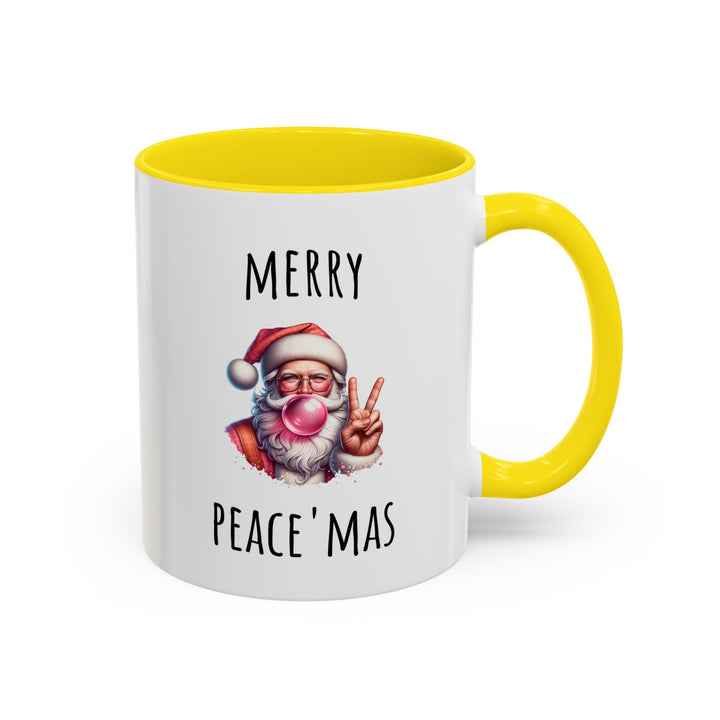 Mug “Merry Peace’Mas” – Père Noël cool & rétro – Cadeau de Noël original et drôle - MoodElle