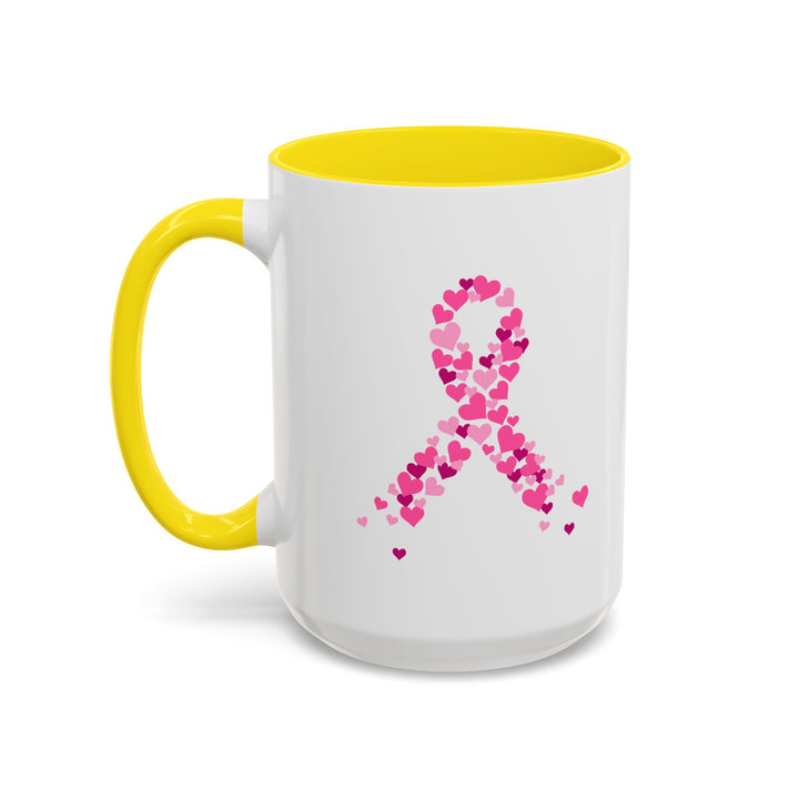 Mug "octobre rose" Ruban Rose Cœurs – Tasse Solidaire Octobre Rose - MoodElle