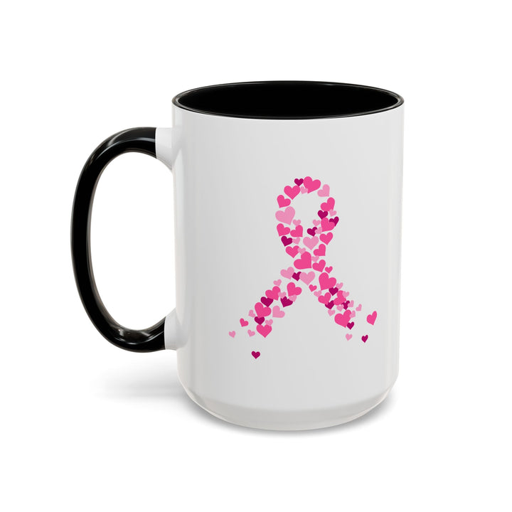 Mug "octobre rose" Ruban Rose Cœurs – Tasse Solidaire Octobre Rose - MoodElle