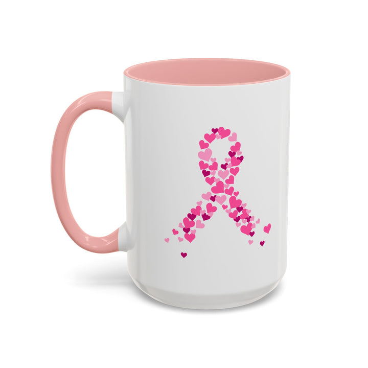 Mug "octobre rose" Ruban Rose Cœurs – Tasse Solidaire Octobre Rose - MoodElle